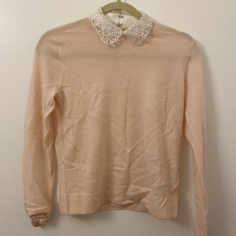 Club Monaco Light Pink Knit with Detailed Collar